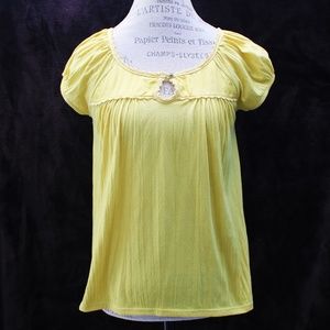 Anthropologie Yellow Blouse By Ric Rac Size XS